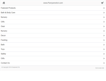 Tablet Screenshot of pamperedtot.com